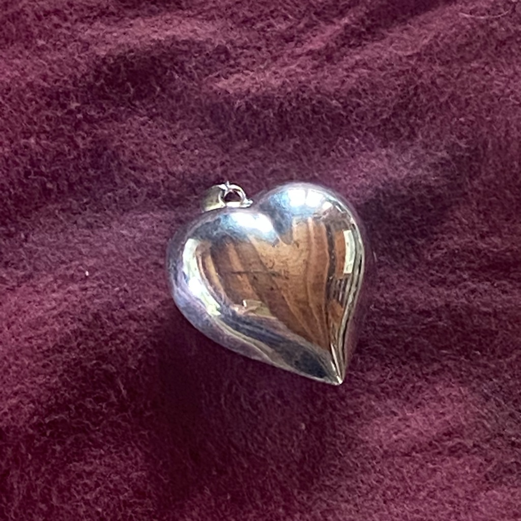 Puffy Heart Pendant In Sterling Silver.